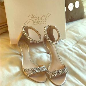 Caroline Embellished Ankle-Strap Evening Sandals